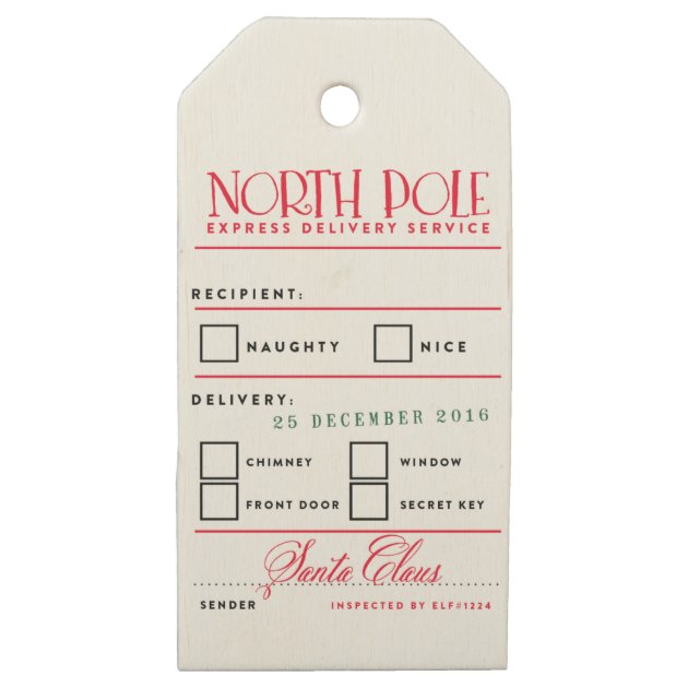 NORTH POLE DELIVERY Holiday Christmas Gift Tags