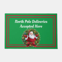 North Pole Delivery Santa Red White Front Door Doo