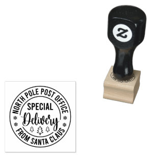 North Pole Delivery Santa Rubber Stamp