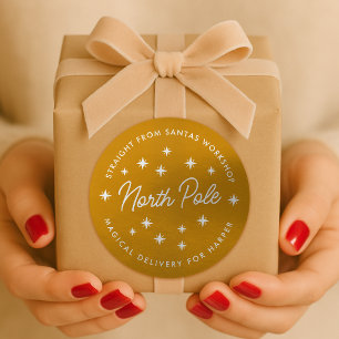 North Pole Delivery Sticker Christmas Gift Seal