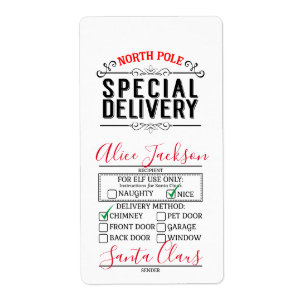 North Pole Delivery Tags Santa's nice list secret