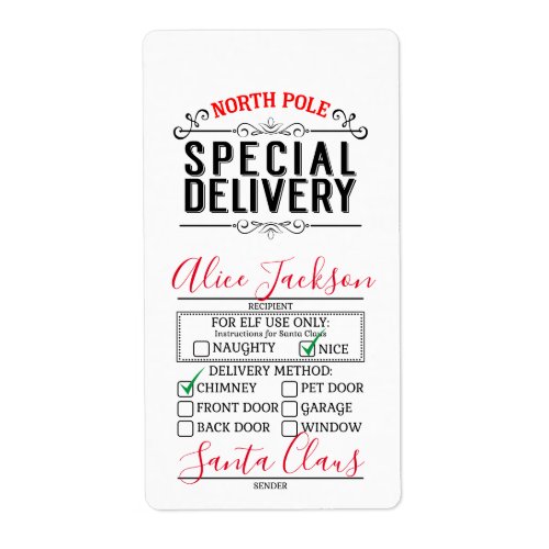 North Pole Delivery Tags Santas nice list secret