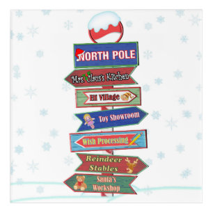 North Pole Directional Sign Acrylic Print