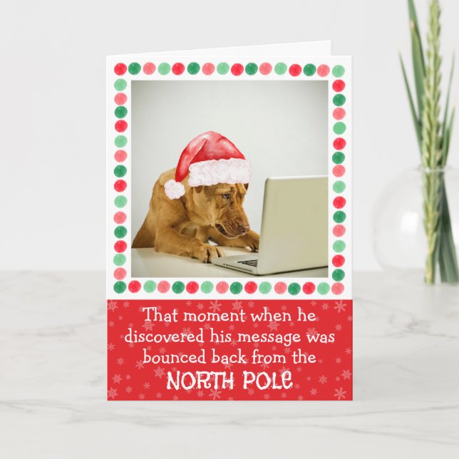 North Pole Dog Folded Holiday Card (Front)