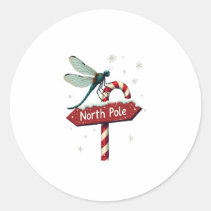 North Pole Dragonfly Classic Round Sticker