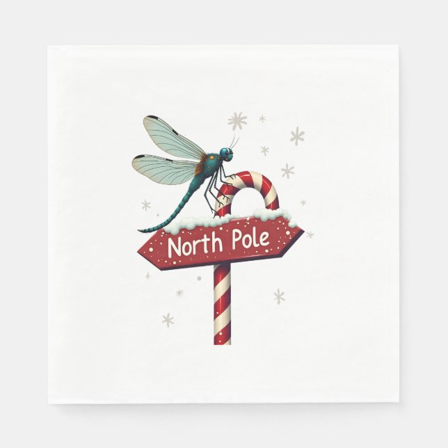 North Pole Dragonfly Napkins (Front)