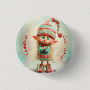North Pole Elf Celebration Christmas Magic Button