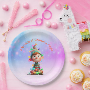 North Pole Elf Celebration   Christmas Magic Paper Plates