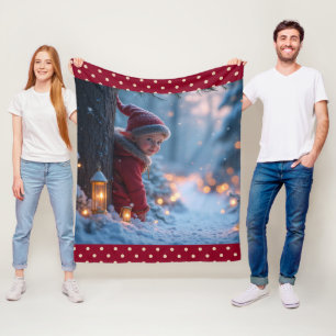 North pole Elf in the winter Fleece Blanket
