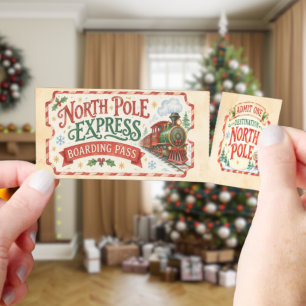 North Pole Express Christmas Boarding Pass Tickets