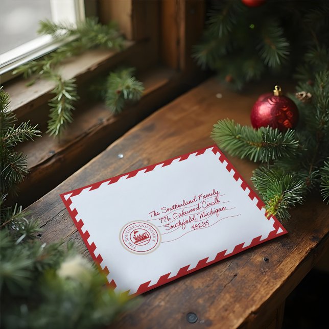 North Pole Express Christmas Candy Cane Envelope (North Pole Express Christmas Candy Cane Envelope)