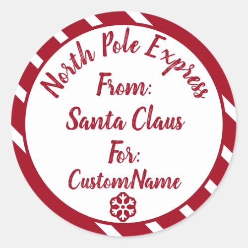 North Pole Express Christmas Gift  Classic Round Sticker