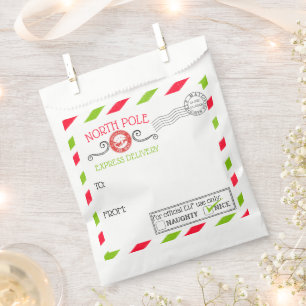 North Pole Express Christmas Paper Favor Bag