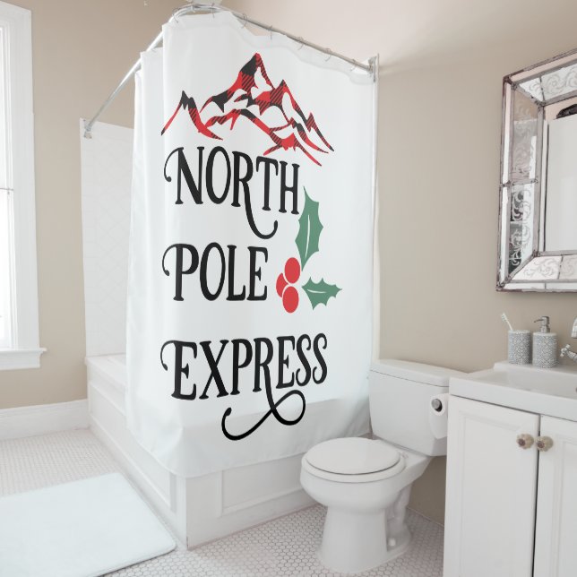 North Pole Express Christmas Shower Curtain (In Situ)