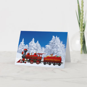 north pole express christmas train holiday card