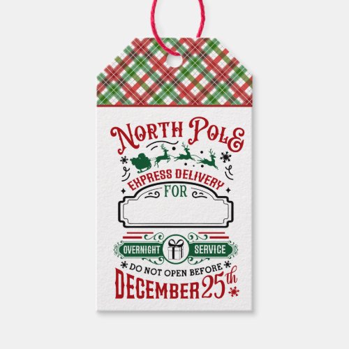 North Pole Express Delivery Christmas Gift Tags