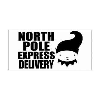 North Pole Express Delivery Elf Rubber Stamp