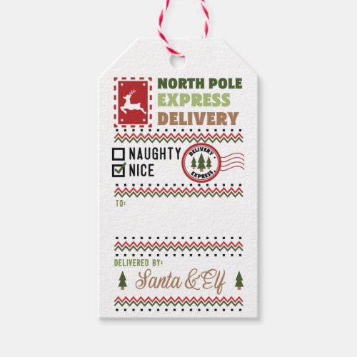 North Pole Express Delivery from Santa Gift Tags