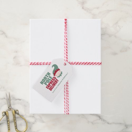 North Pole Express Delivery Personalized Elf Gift Tags