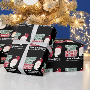 North Pole Express Delivery Personalized Santa Wrapping Paper