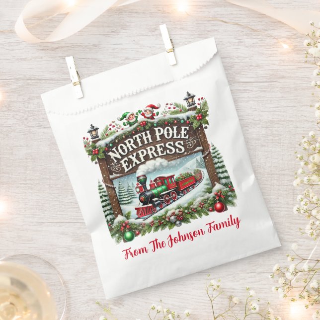 North Pole Express Favor Bag (Clipped)