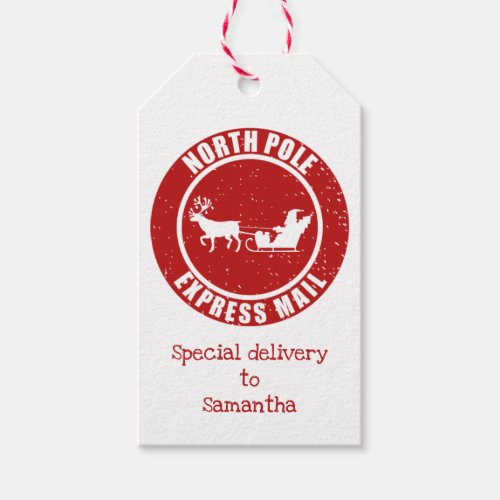 North Pole Express Mail Gifts from Santa Christmas Gift Tags