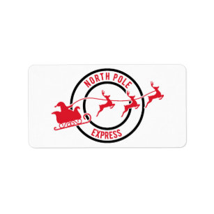 North Pole Express Mail Reindeer Delivery Sticker