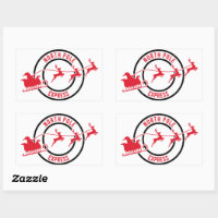 Christmas Mail From Santa North Pole Delivery Rectangular Sticker, Zazzle