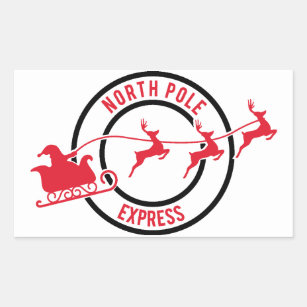 North Pole Express Mail Reindeer Delivery Sticker