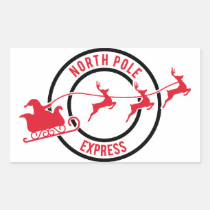 North Pole Express Mail Reindeer Delivery Sticker