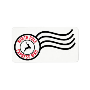 North Pole Express Mail Reindeer Delivery Stickers