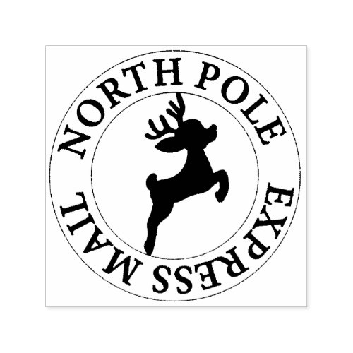 North Pole Express Mail Reindeer Self_inking Stamp