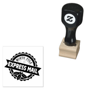 North Pole Express mail Rubber Stamp
