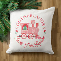 North Pole Express Pink Vintage Train Monogram