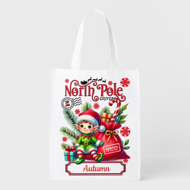 North Pole Express Santa Elf Gift Tote (Front)