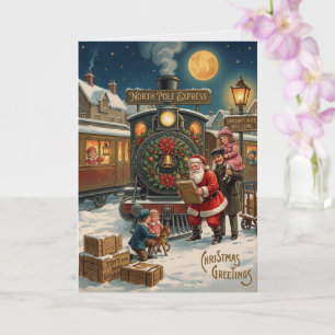 North Pole Express Santa Kids Card