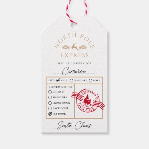 North Pole Express Special Delivery Gift Tags