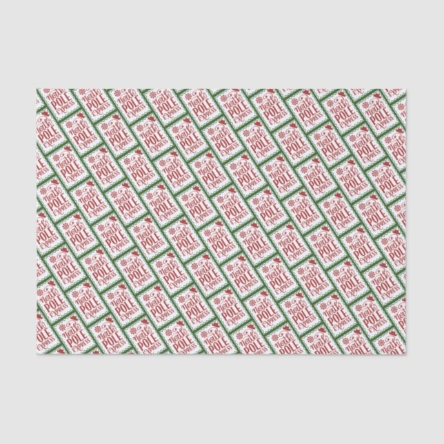 North Pole Express Stamp Tissue Paper (Front)