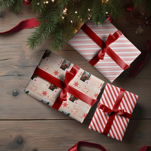 North Pole Express Train Ticket Christmas Photo Wrapping Paper Sheets