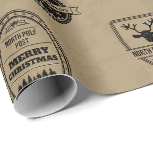North Pole F_35 Stamps Wrapping Paper