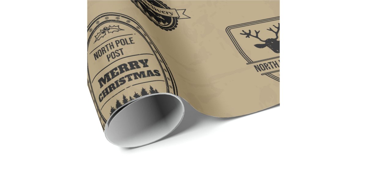 Christmas Santa Clause Toy Company North Pole Wrapping Paper