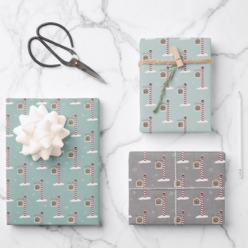 North Pole Gift Wrap _ set of 3