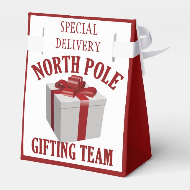 North Pole Gifting Team custom favor box (Back Side)
