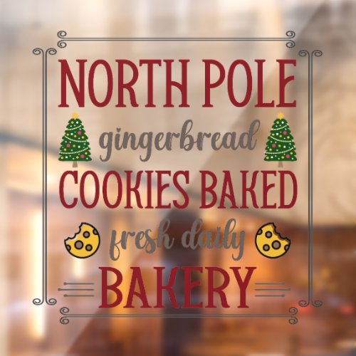 North Pole gingerbread bakery Christmas business Window Cling
