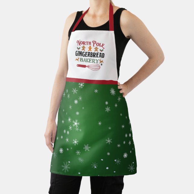North Pole Gingerbread Bakery Medium Apron (Insitu)