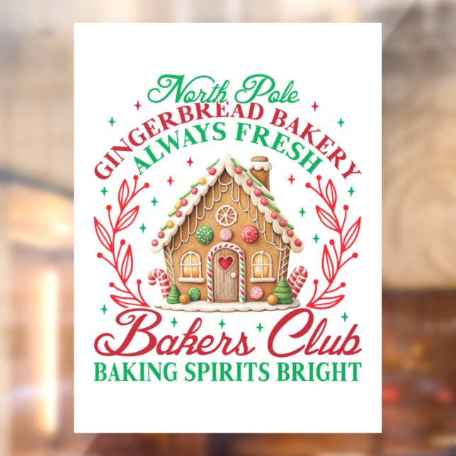 North Pole Gingerbread bakery  Window Cling (Sheet 2)
