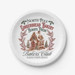 North Pole Gingerbread Barely Always fresh bakers  Paper Plates