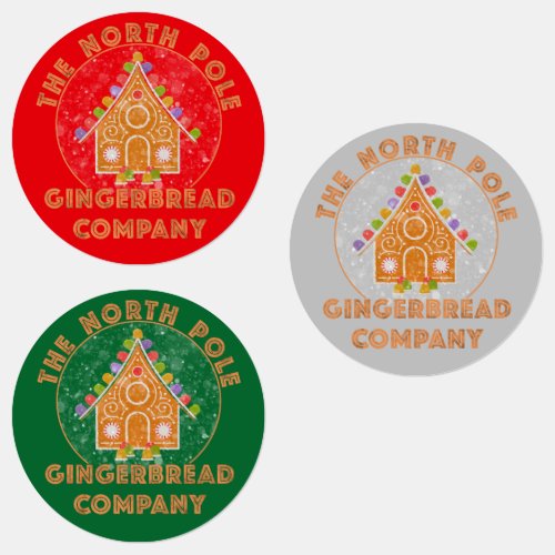 North Pole Gingerbread Company Seals Labels