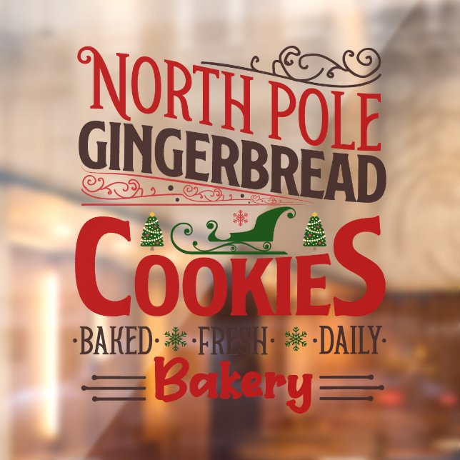 North pole gingerbread cookies window cling (Sheet 2)