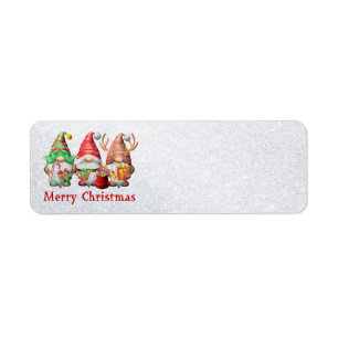 North Pole Gnomes Trio Address Labels